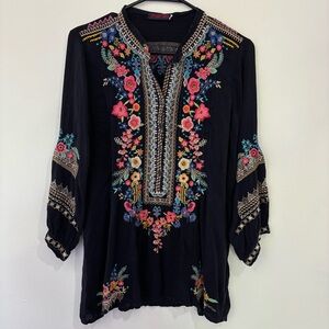 Johnny Was Multicolored Embroidered Blouse Size Small